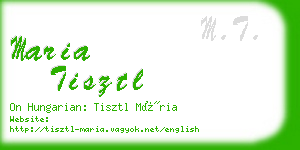 maria tisztl business card